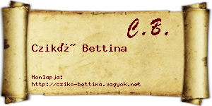 Czikó Bettina névjegykártya